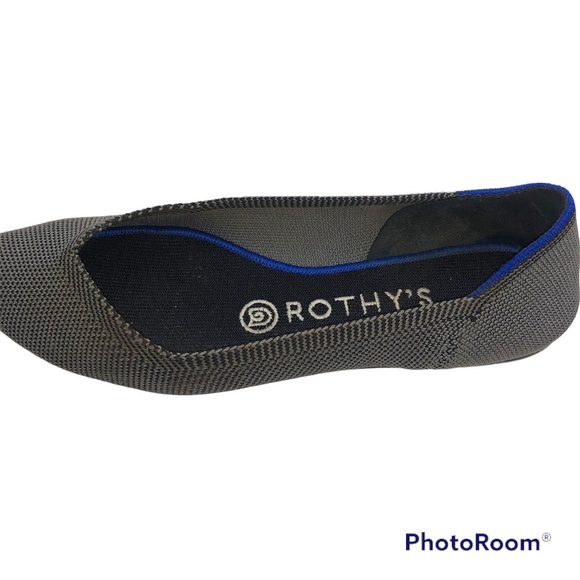 Rothy's Cloud Grey Birdseye pointed The Point flats 6.5 - Picture 10 of 10